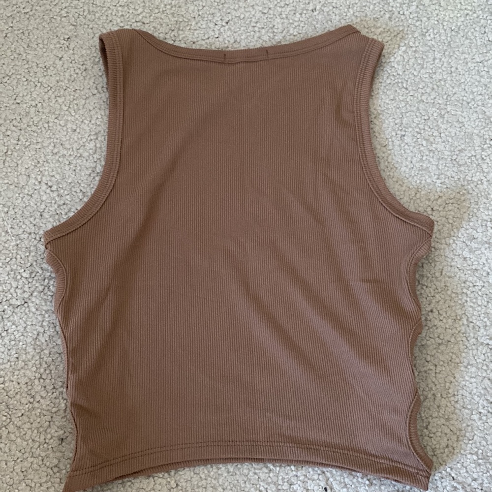 Brown Ribbed Tank - Picture 5 of 5